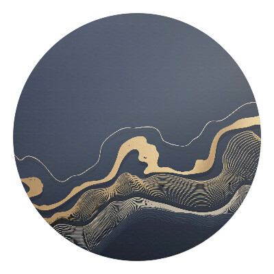 Mata pod fotel biurowy okrągła Fale abstrakcji