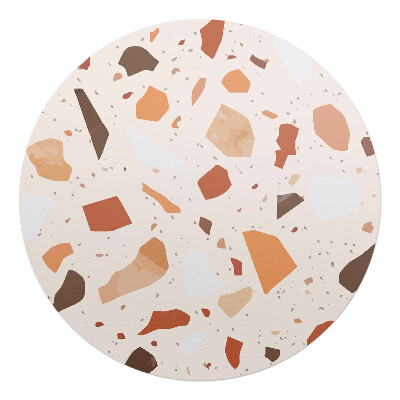 Mata na podłogę pod krzesło okrągła Terrazzo abstrakcyjny