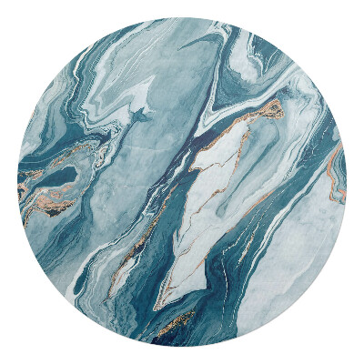 Mata pod fotel biurowy okrągła Marmurowe fale