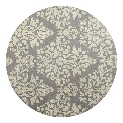 Mata na podłogę pod krzesło okrągła Klasyczny wzór roślinny