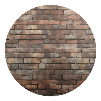 Podkładka pod krzesło obrotowe okrągła Ceglana ściana retro