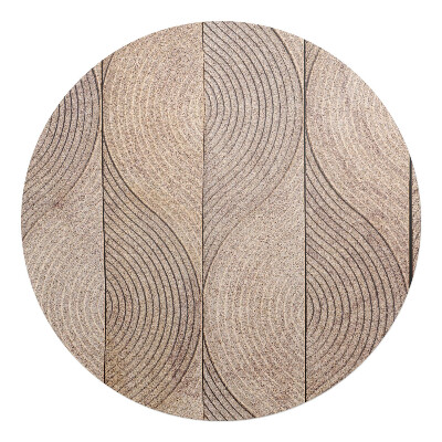 Mata na podłogę pod krzesło okrągła Drewniane fale