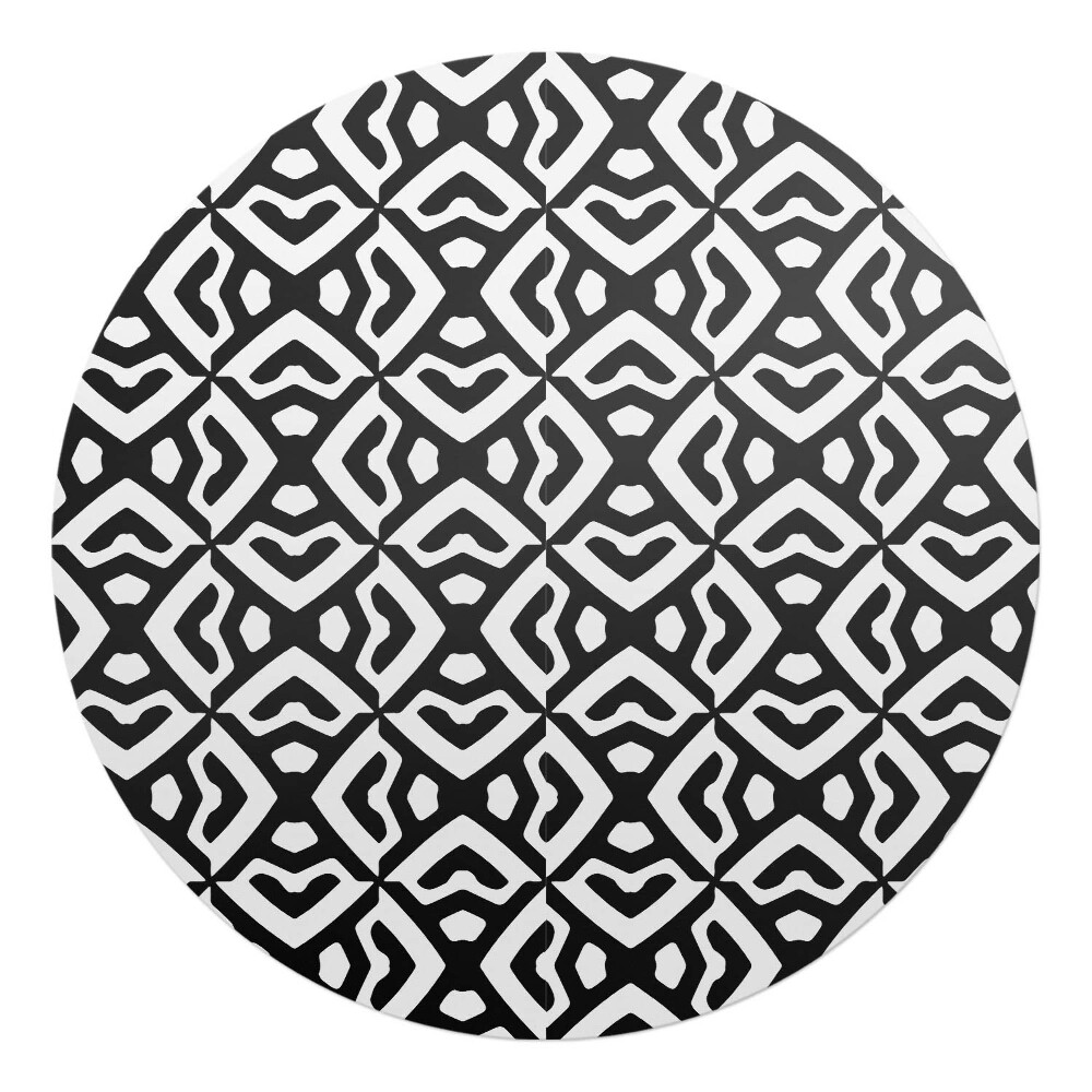 Mata na podłogę pod krzesło okrągła Geometryczny wzór retro