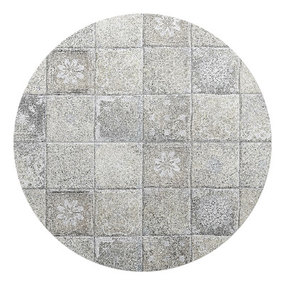 Mata na podłogę pod krzesło okrągła Kafelki z ornamentem