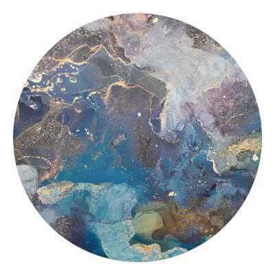 Mata na podłogę pod krzesło okrągła Marmur abstrakcyjny