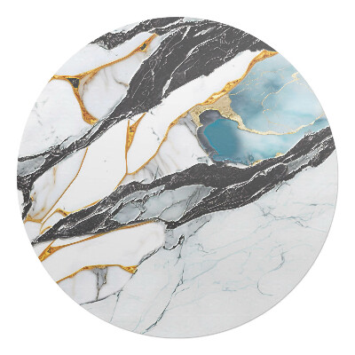 Mata na podłogę pod krzesło okrągła Marmurowe żyły