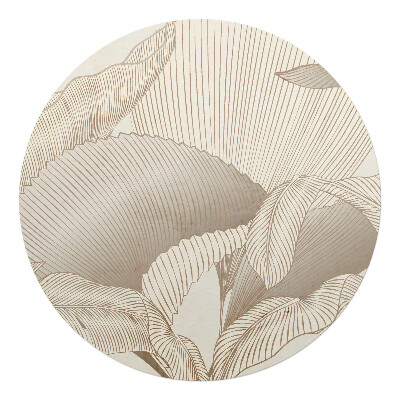 Mata na podłogę pod krzesło okrągła Liście w delikatnych liniach