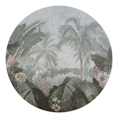 Podkładka pod krzesło obrotowe okrągła Tropikalna dżungla