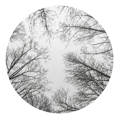 Mata na podłogę pod krzesło okrągła Nagie gałęzie drzew