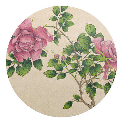Podkładka pod krzesło obrotowe okrągła Różany bukiet retro
