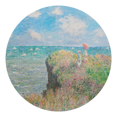 Podkładka pod krzesło okrągła Krajobraz morski z klifem