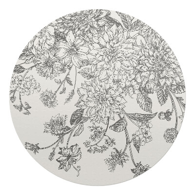 Mata pod fotel biurowy okrągła Kwiatowy wzór vintage