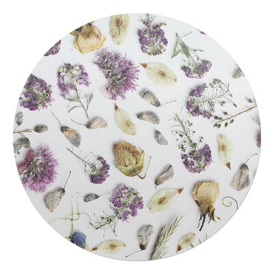 Podkładka pod krzesło obrotowe okrągła Suszone kwiaty układanka