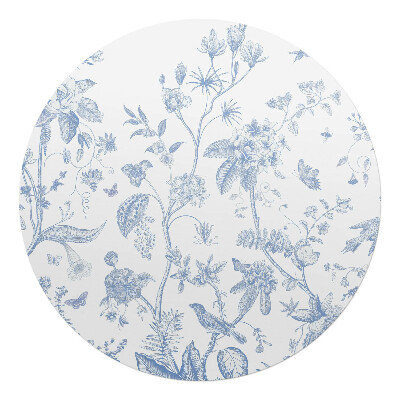 Mata na podłogę pod krzesło okrągła Kwiatowy wzór vintage