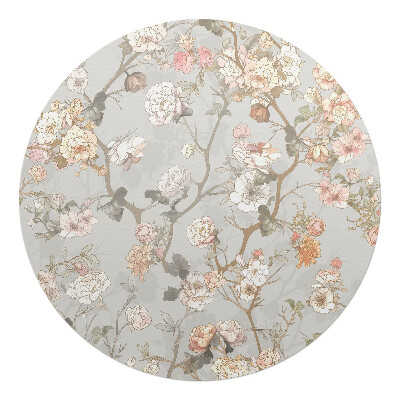 Podkładka pod krzesło okrągła Kwiatowy ornament