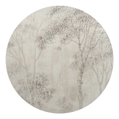 Mata na podłogę pod krzesło okrągła Delikatny las