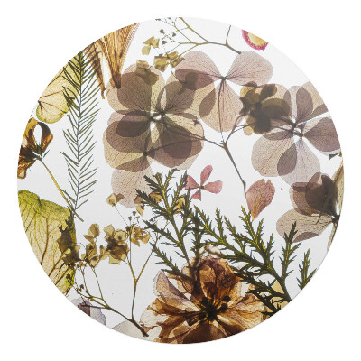Podkładka pod krzesło okrągła Suszone liście i kwiaty