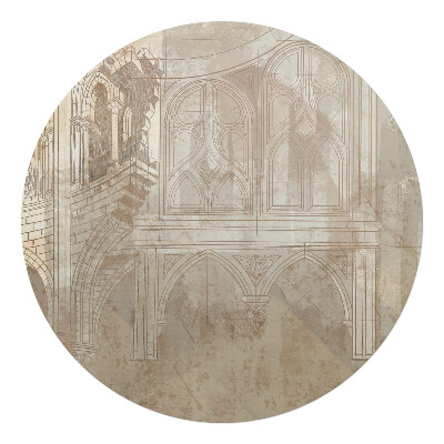 Podkładka pod krzesło obrotowe okrągła Gotycka architektura