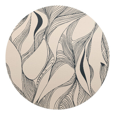 Mata pod krzesło okrągła Abstrakcyjne linie