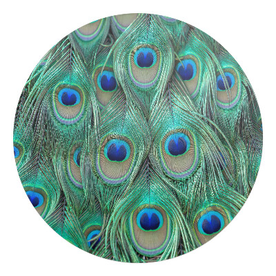 Podkładka pod krzesło okrągła Pawie pióra wzór