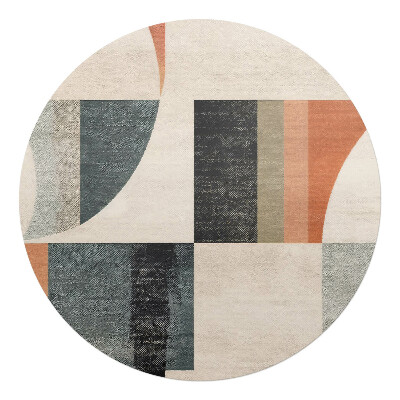 Mata pod fotel biurowy okrągła Geometryczne formy retro