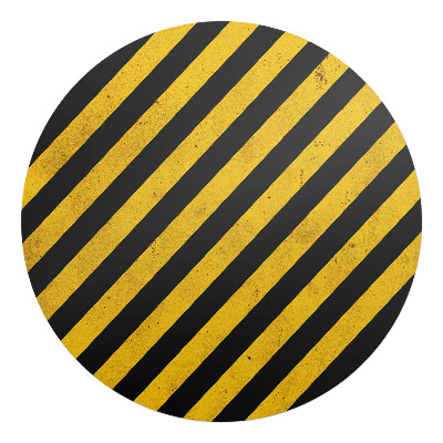 Mata pod fotel biurowy okrągła Skośne pasy ostrzegawcze
