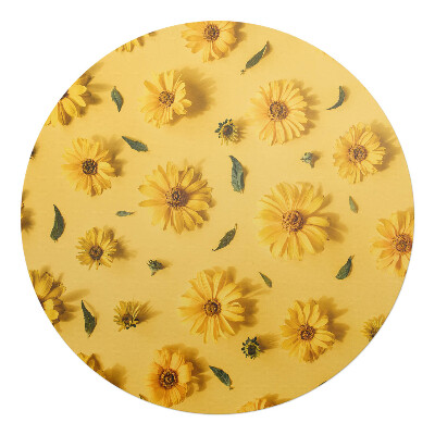 Podkładka pod krzesło okrągła Kwiaty na tle