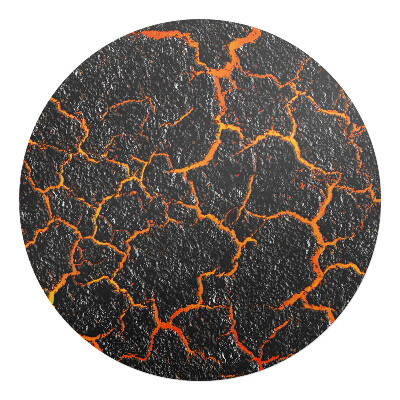Mata na podłogę pod krzesło okrągła Pęknięta lawa
