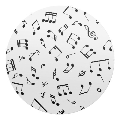 Podkładka pod krzesło okrągła Muzyczne nuty wzór