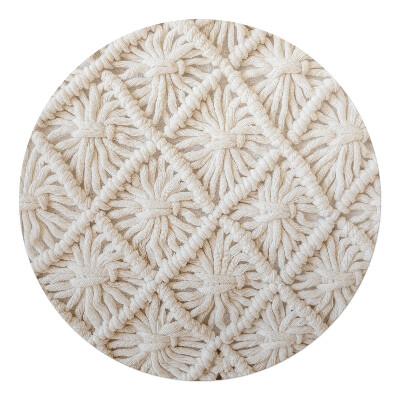 Mata na podłogę pod krzesło okrągła Makramowa struktura kwiatowa