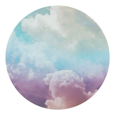 Podkładka pod krzesło okrągła Pastelowe chmury