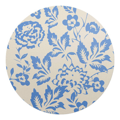 Mata pod krzesło okrągła Kwiatowy wzór vintage