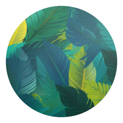 Podkładka pod krzesło obrotowe okrągła Liście tropikalne