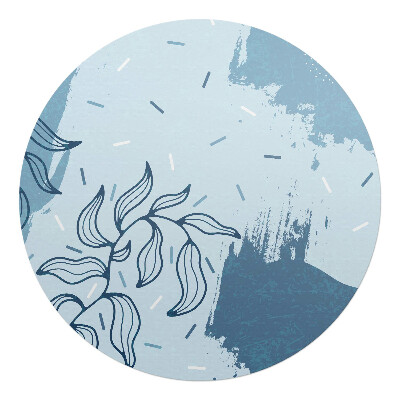 Podkładka pod krzesło obrotowe okrągła Abstrakcyjny wzór roślinny