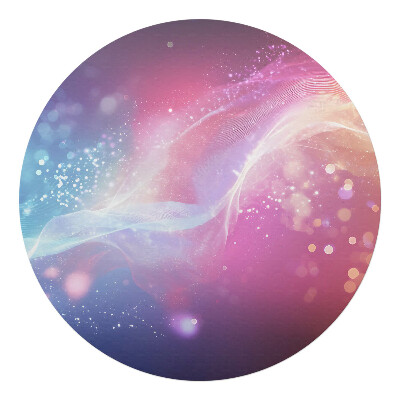 Mata na podłogę pod krzesło okrągła Kolorowa fala światła