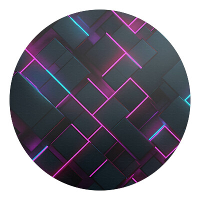 Mata na podłogę pod krzesło okrągła Neonowe prostokąty