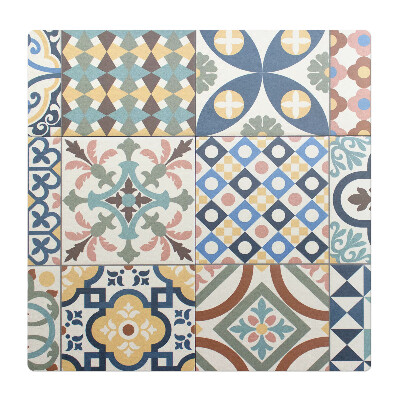 Mata na podłogę pod krzesło Kafelki retro wzory