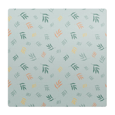 Mata pod fotel biurowy Liście na pastelowym tle