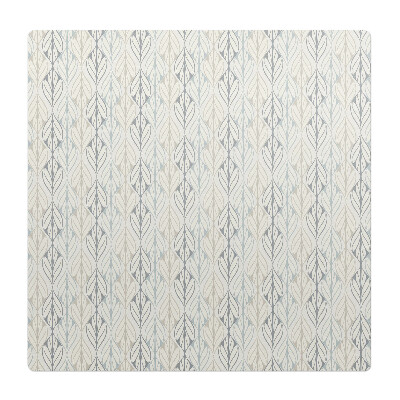 Mata na podłogę pod krzesło Liściasty wzór retro