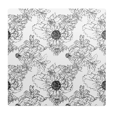 Podkładka pod krzesło obrotowe Kwiatowy wzór linearny