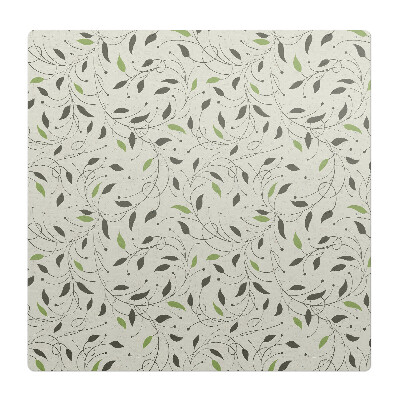 Mata na podłogę pod krzesło Roślinny wzór liściasty