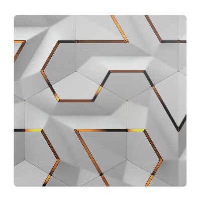 Mata na podłogę pod krzesło Geometryczne heksagony