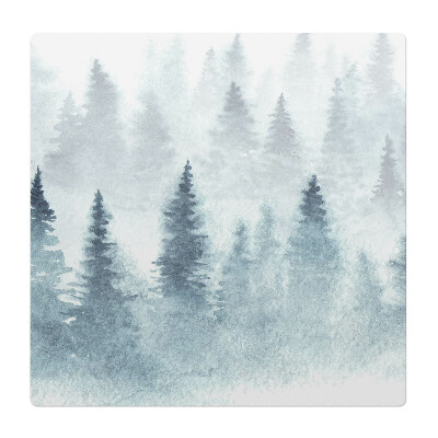 Mata na podłogę pod krzesło Akwarelowy las mgieł
