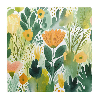 Podkładka pod krzesło obrotowe Kwiatowa łąka akwarelą