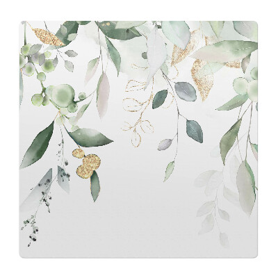 Mata na podłogę pod krzesło Akwarelowa kompozycja liści