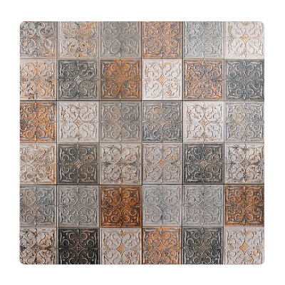 Mata pod krzesło do biura Kwadratowy wzór retro