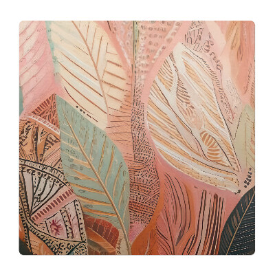 Mata pod fotel ochrona paneli Liście w abstrakcji