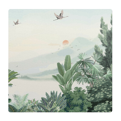 Mata na podłogę pod krzesło Tropikalny pejzaż