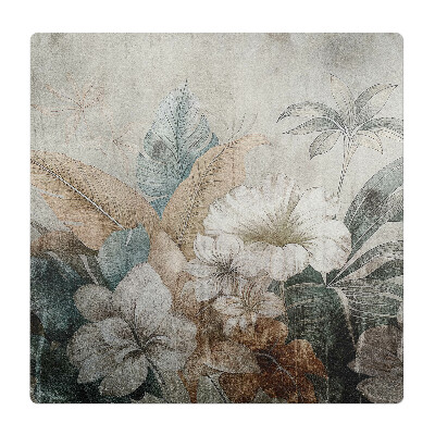 Mata na podłogę pod krzesło Kwiatowy wzór vintage