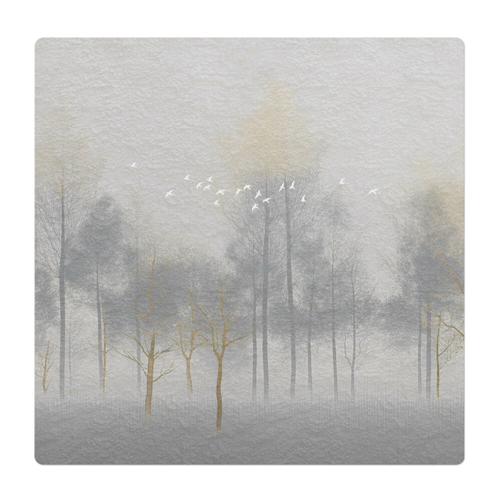Podkładka pod krzesło Mglisty las z ptakami